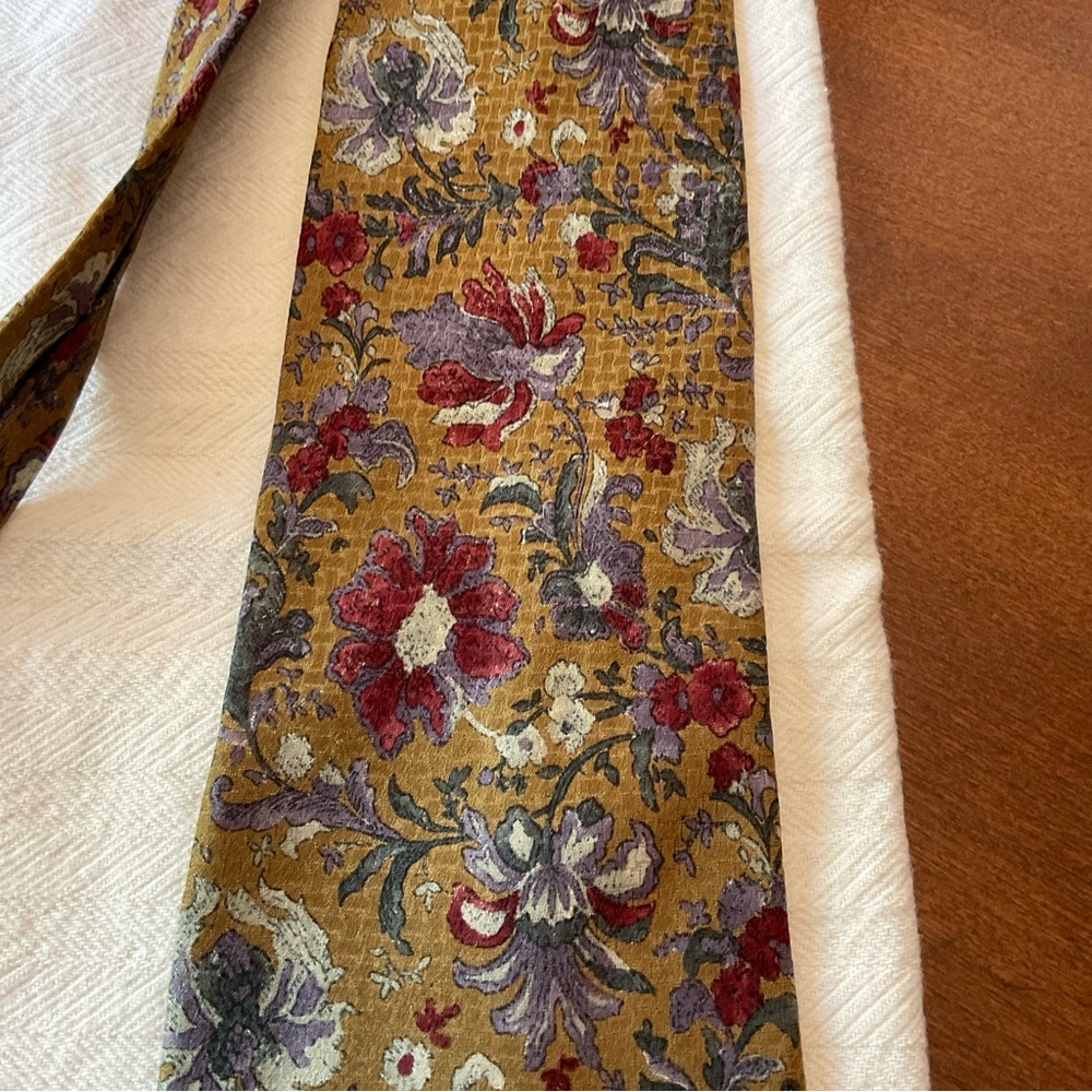 Vintage Christian Dior Monsieur Silk Floral Print Tie - Picture 6 of 8